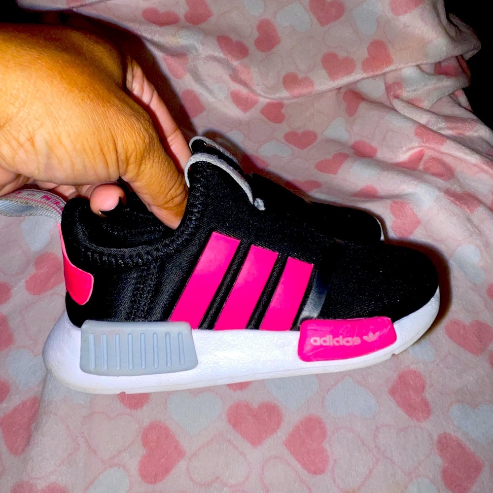 Black and Pink Toddler Girl Adidas